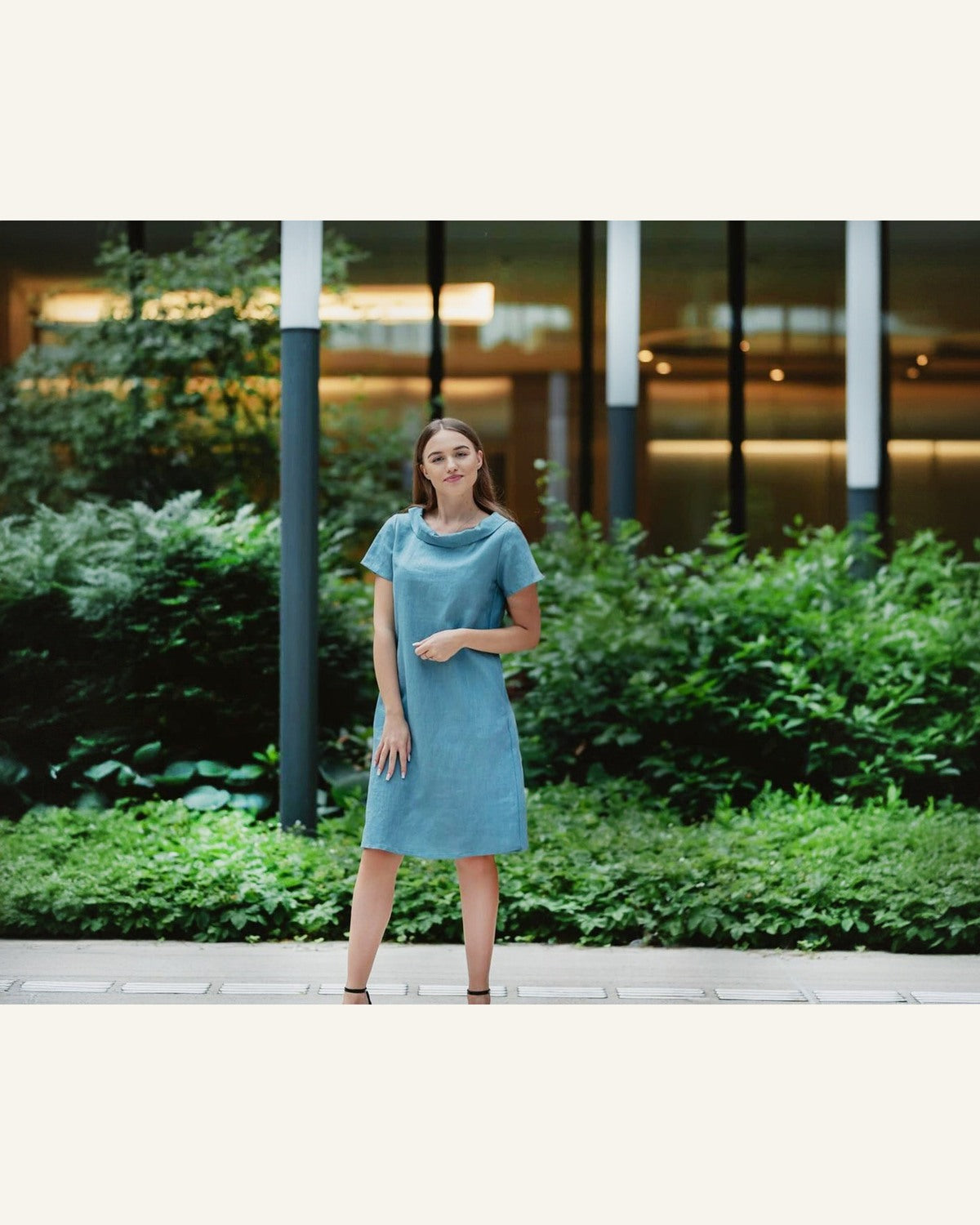 Altrosa Leinenkleid für das Büro - Produktbild 6