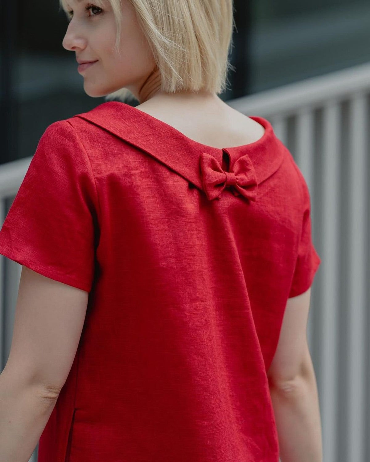 Beiges Leinenkleid für den Alltag - Produktbild 2