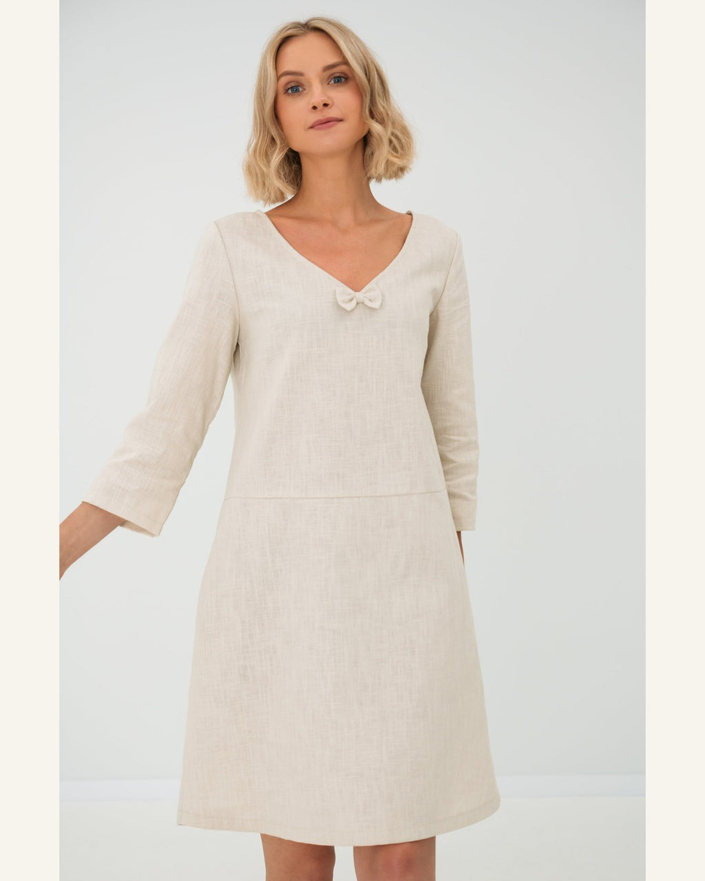 Dreiviertelarm-Kleid mit Taschen - Produktbild 4