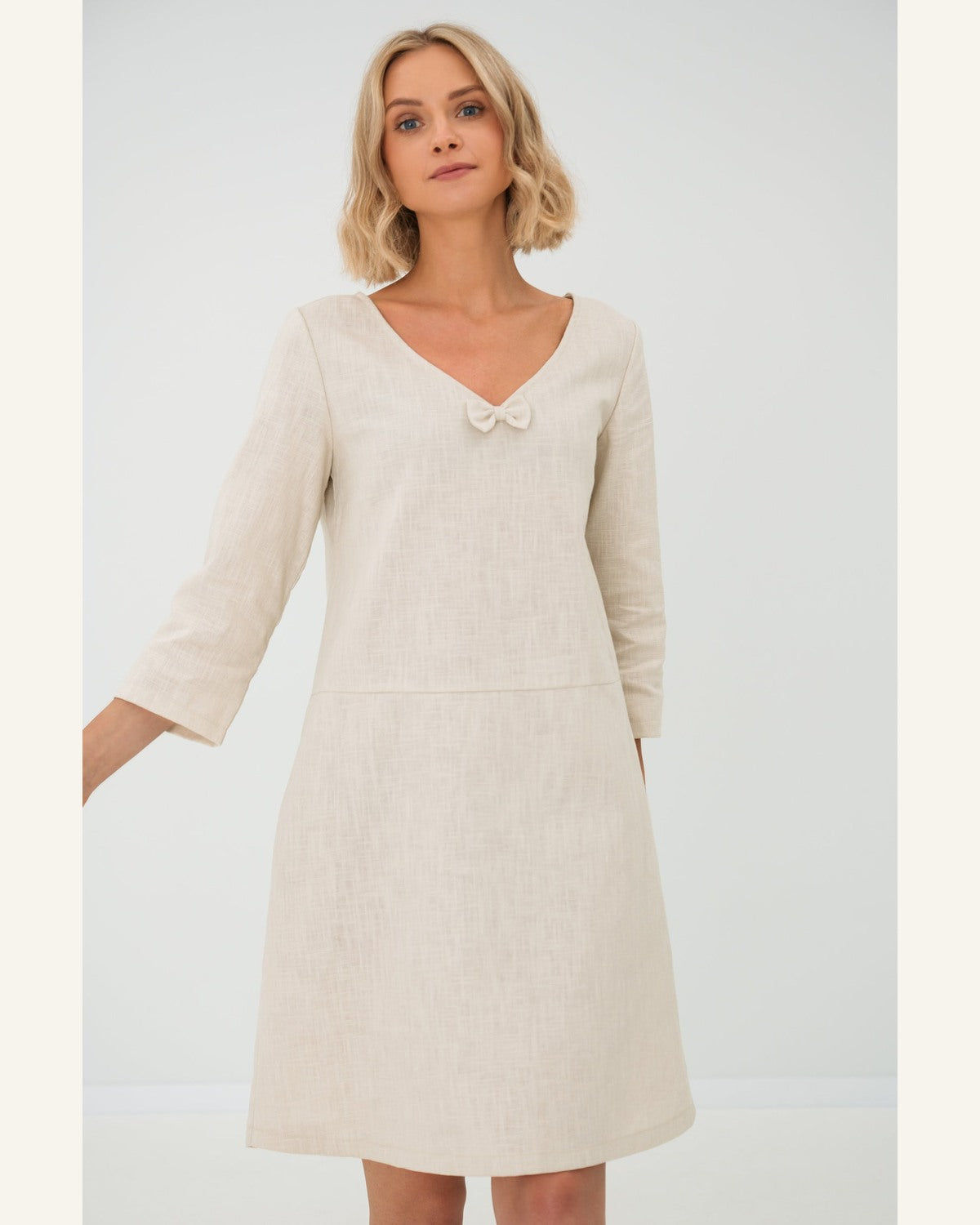 Dreiviertelarm-Kleid mit Taschen - Produktbild 4