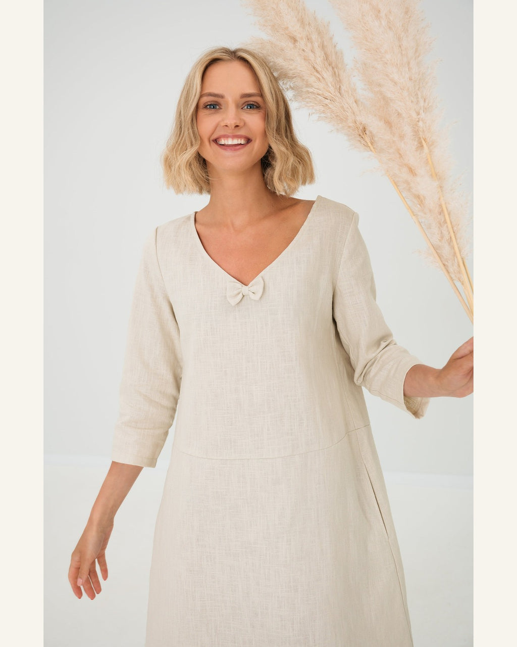 Dreiviertelarm-Kleid mit Taschen - Produktbild 6