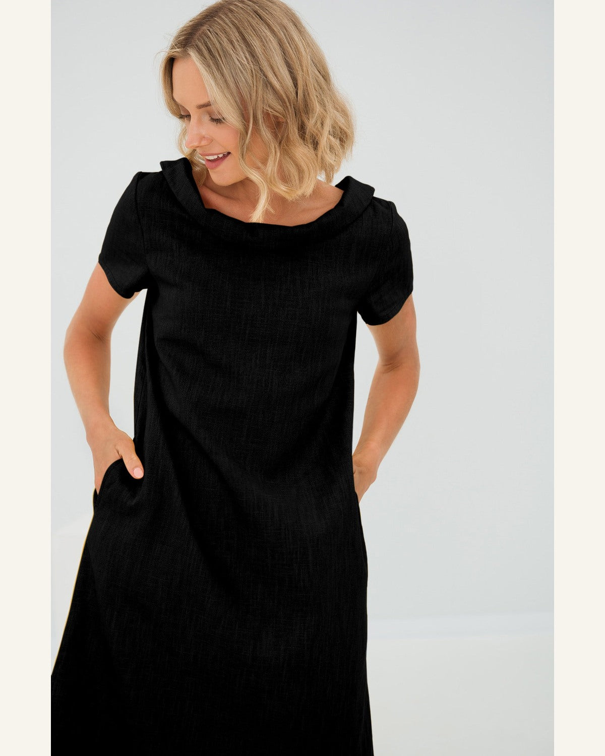 Graues Bürokleid mit Schleifendetail - Produktbild 5