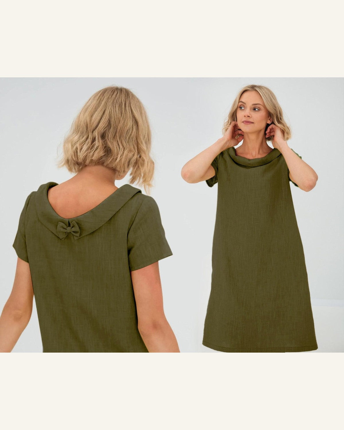 Grünes Leinenkleid für Gäste - Produktbild 1