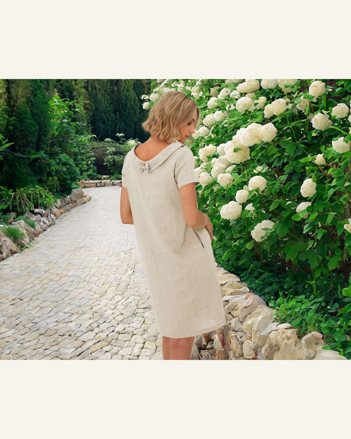 Grünes Midi-Leinenkleid Story - Produktbild 4