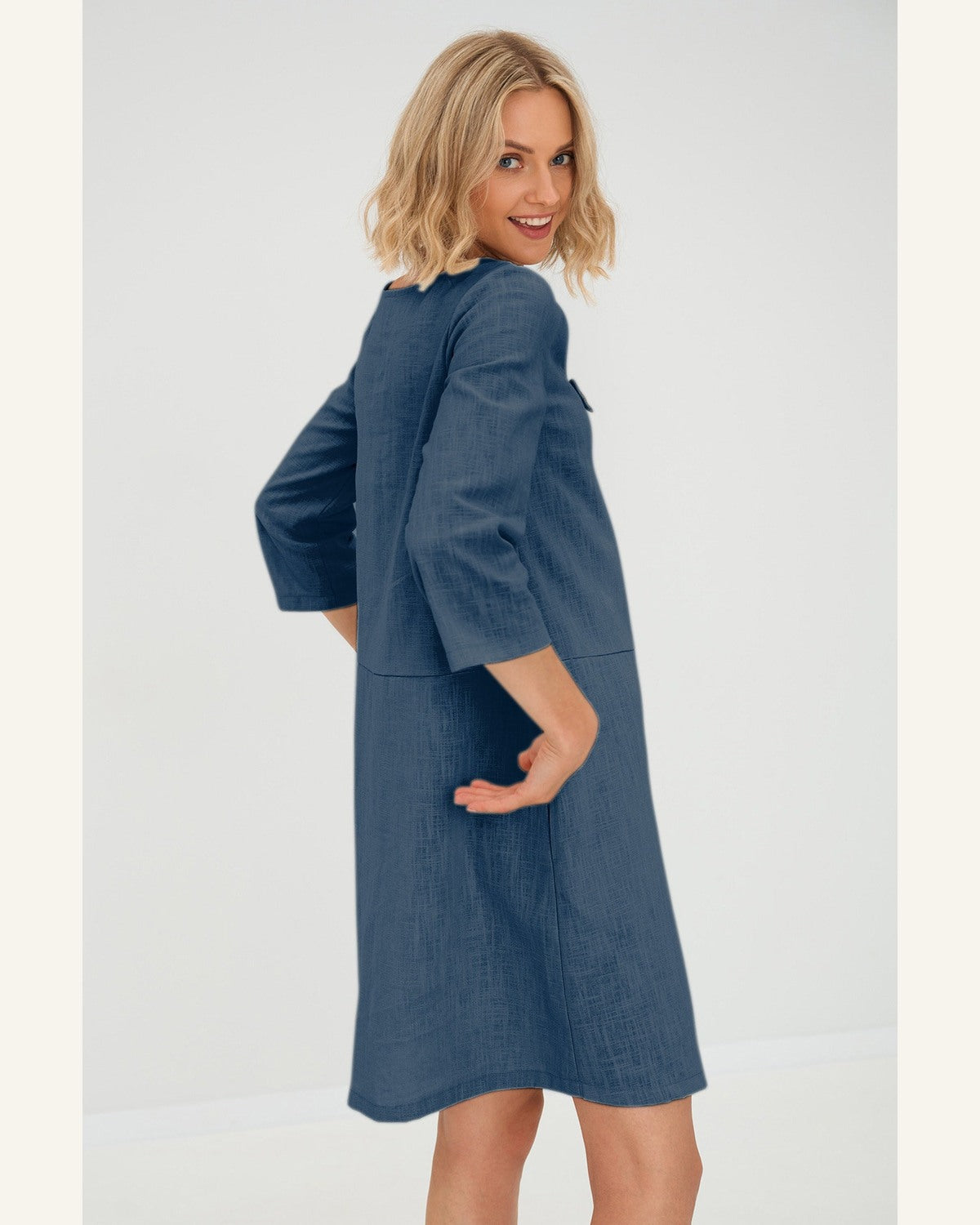 Kurzes Boheme-Leinenkleid - Produktbild 5