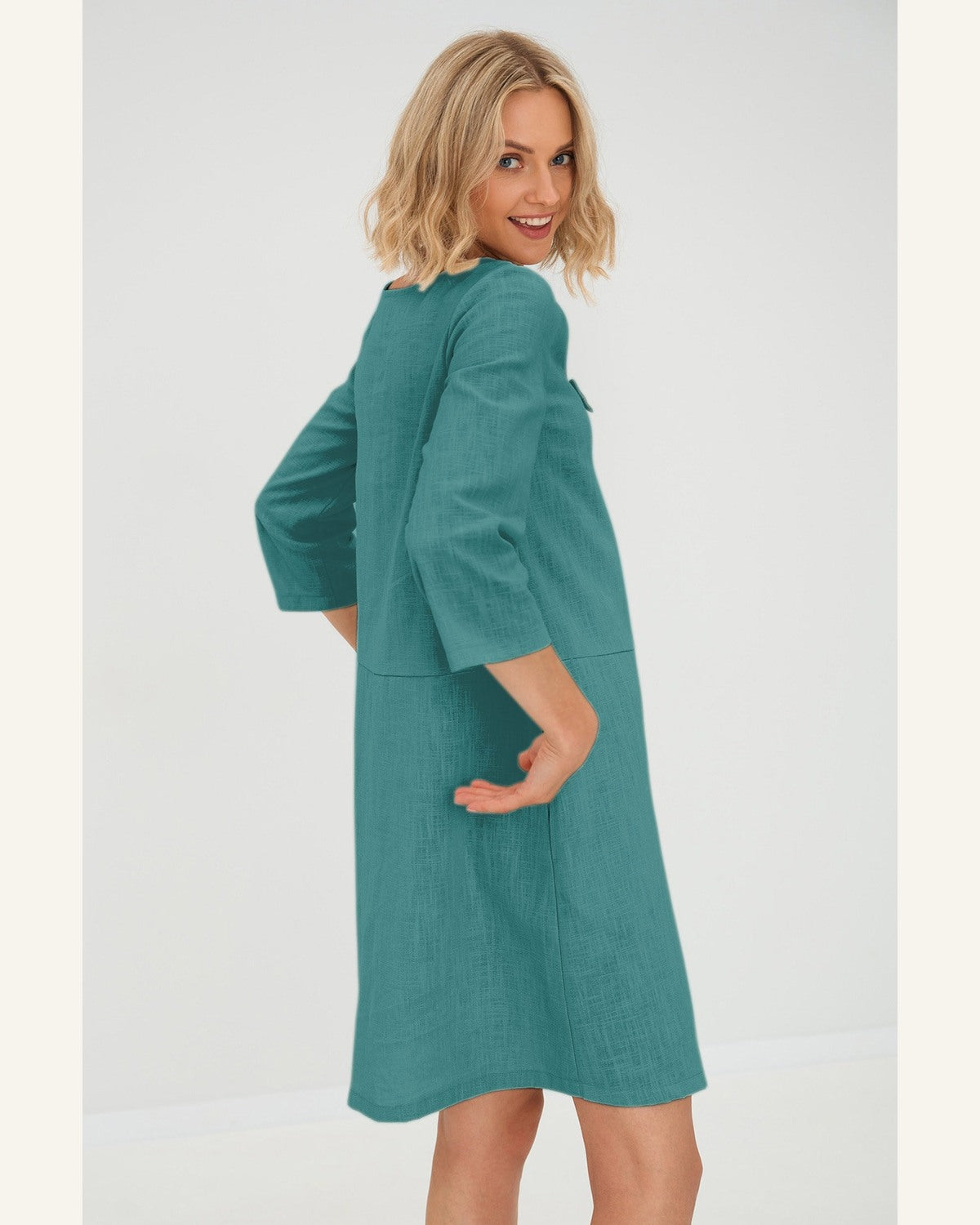 Kurzes Boheme-Leinenkleid - Produktbild 6