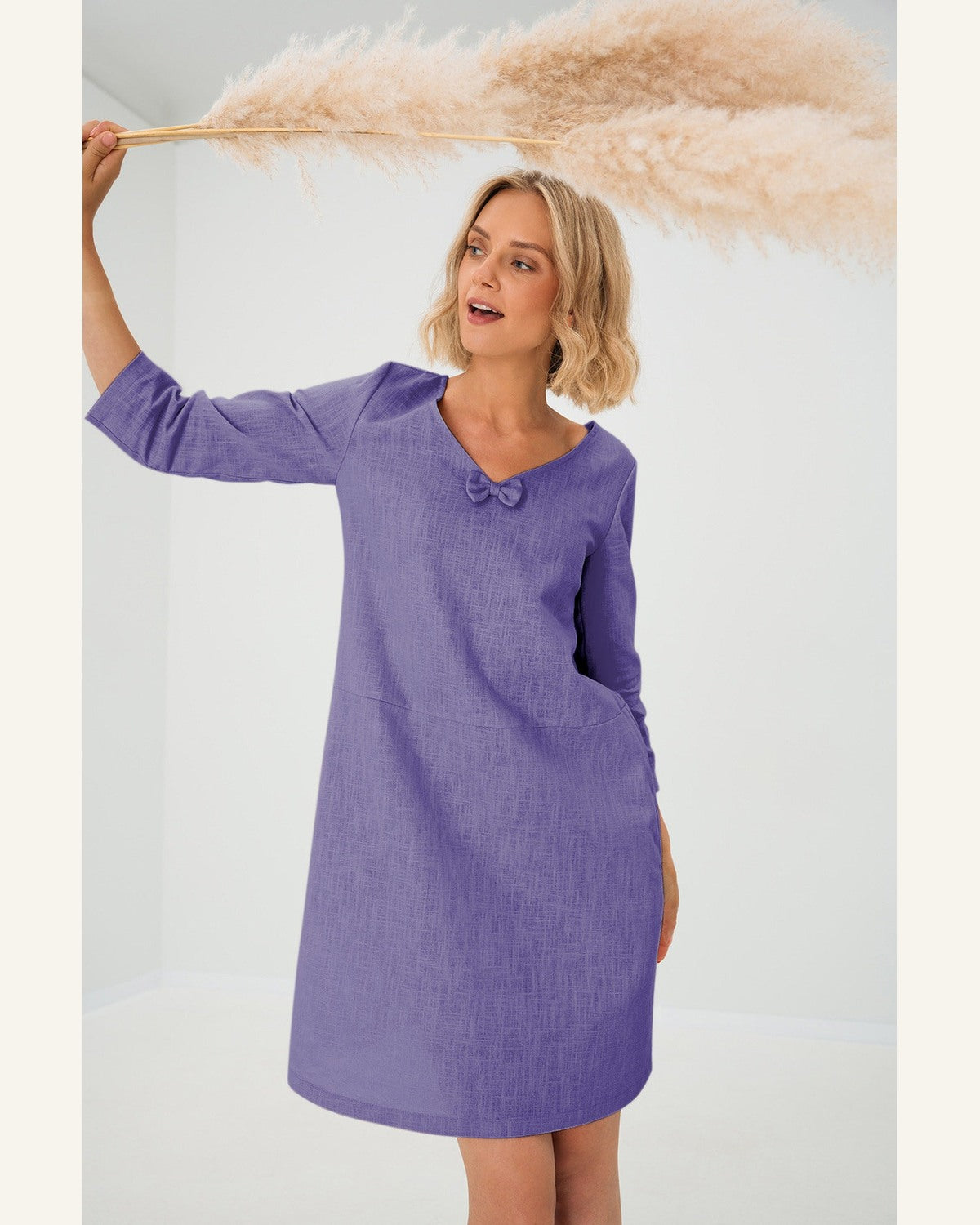 Kurzes Leinenkleid für Gäste - Produktbild 4