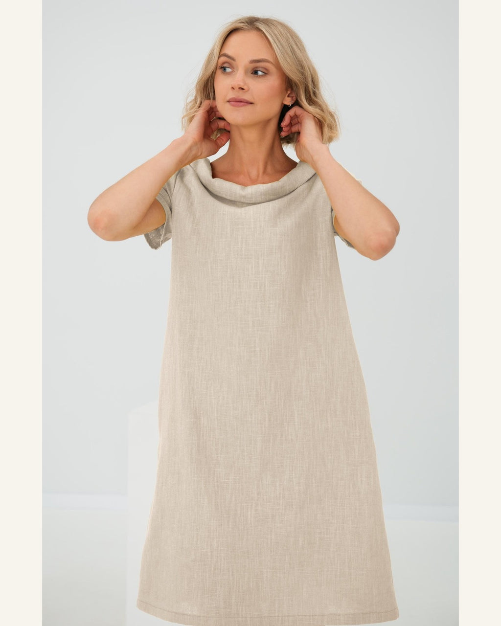 Midi-Shiftkleid aus Leinenmix - Produktbild 1