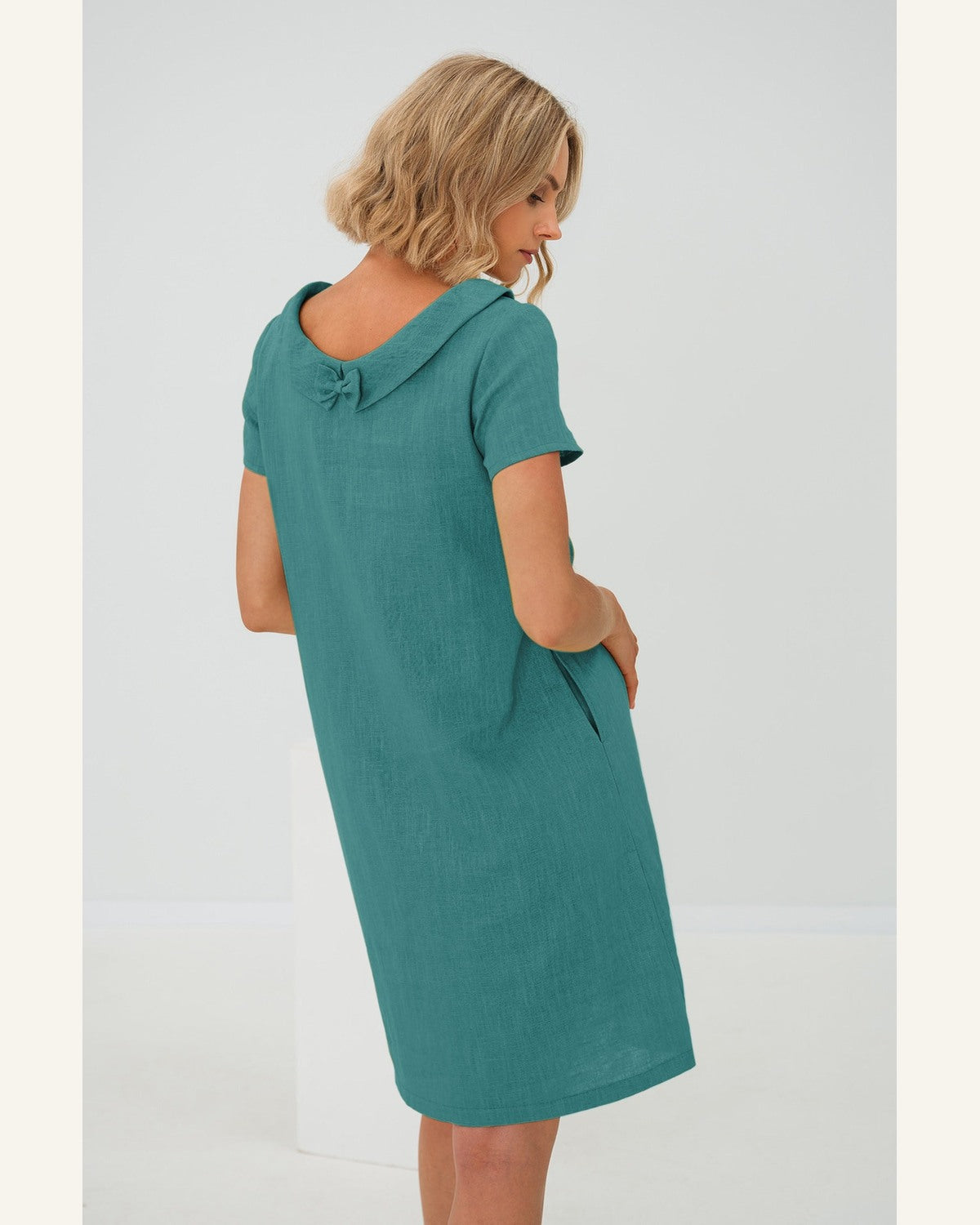 Midi-Shiftkleid aus Leinenmix - Produktbild 5