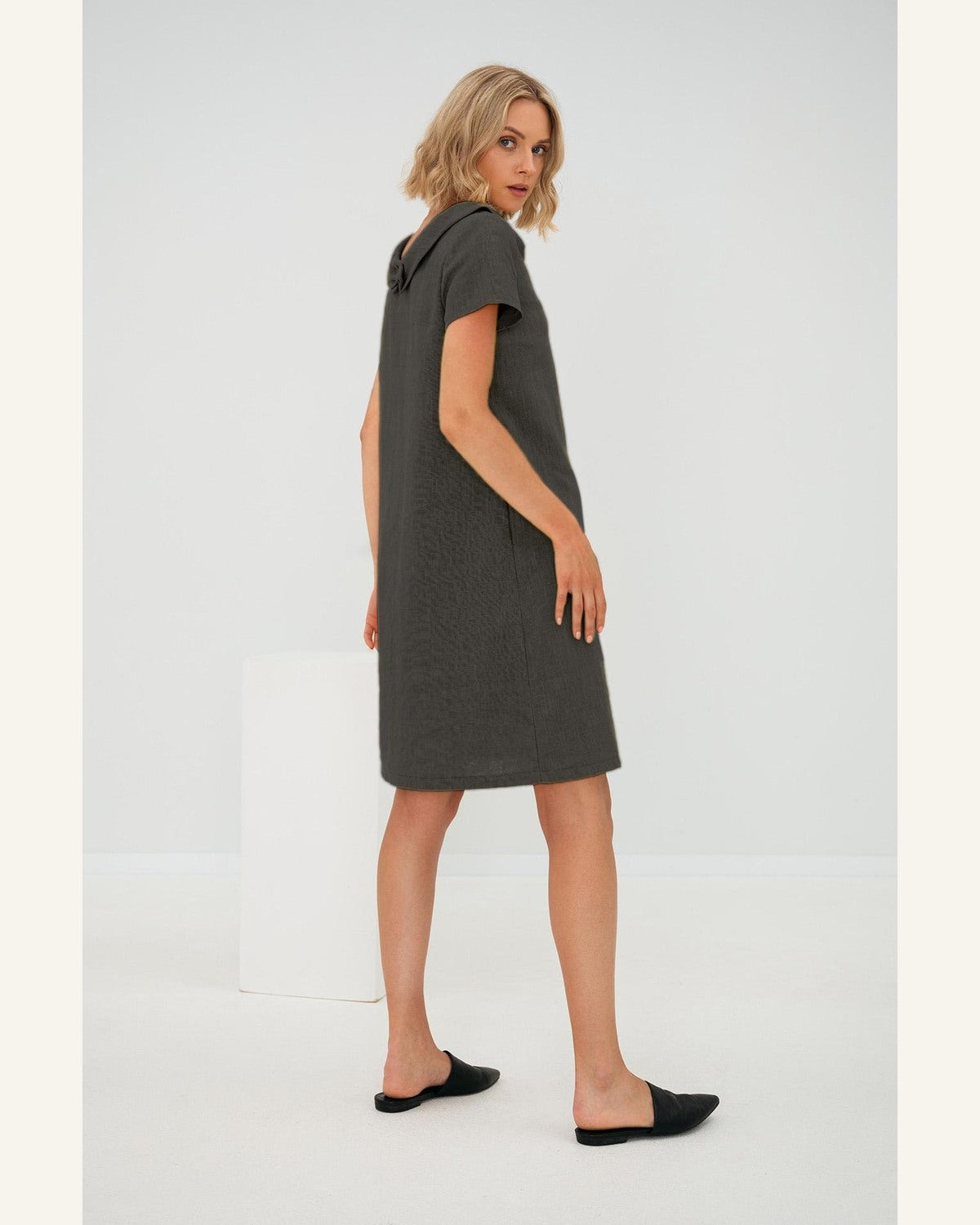 Petites A-Linien Leinenkleid - Produktbild 1