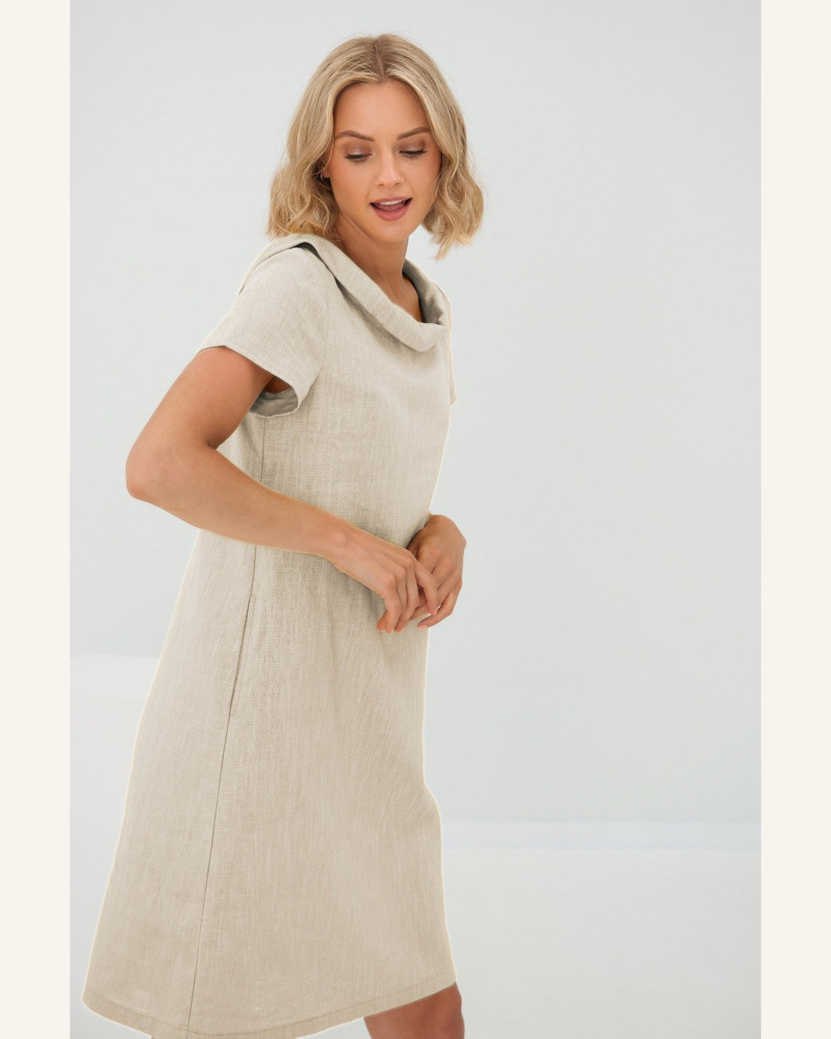 Petites A-Linien Leinenkleid - Produktbild 4