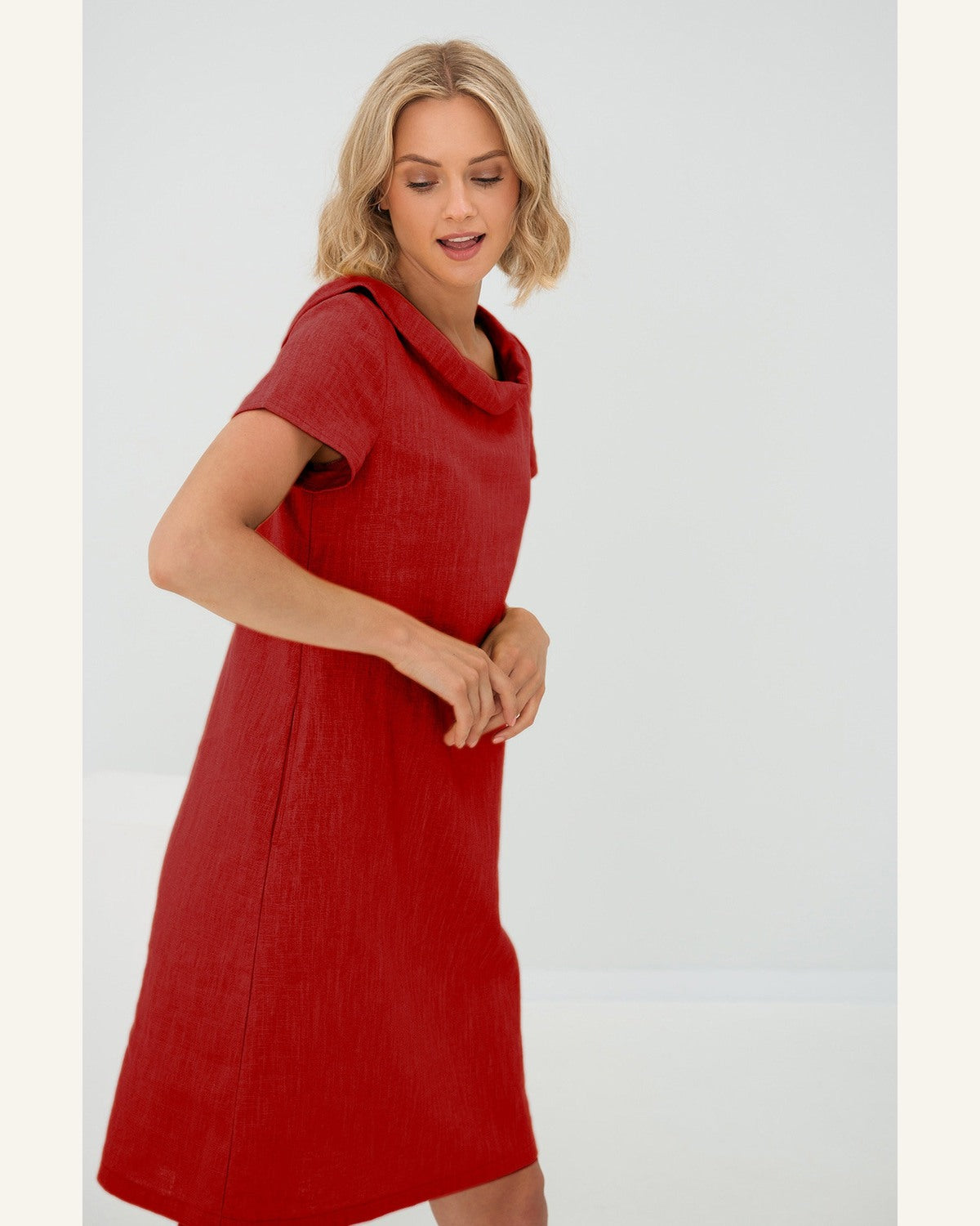 Schwarzes Office-Leinenkleid - Produktbild 4