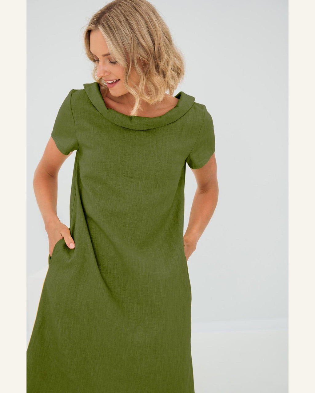 Türkisfarbenes Kleid mit Schleife - Produktbild 1