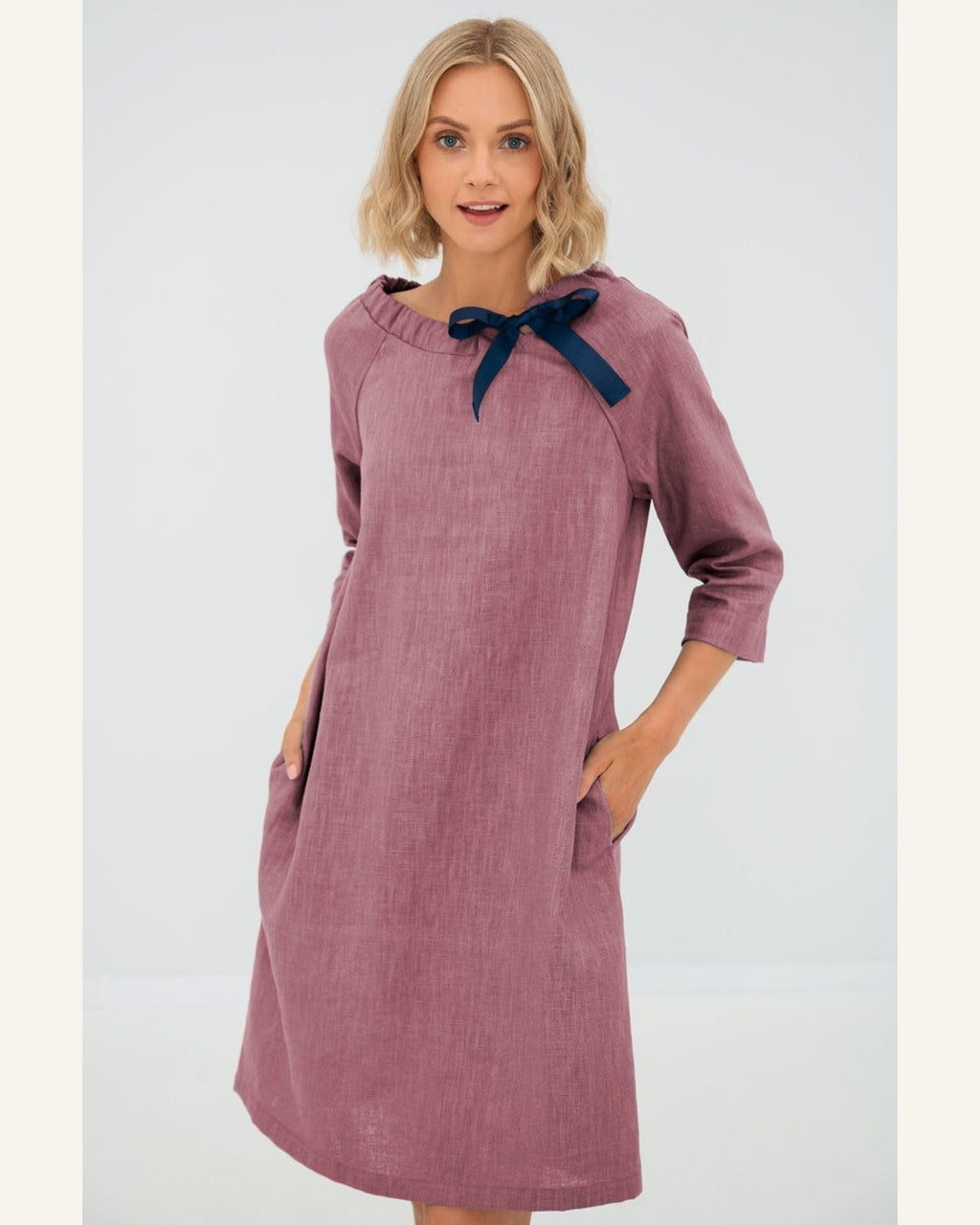 Türkisfarbenes Taschenkleid - Produktbild 5